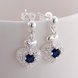 Wholesale Romantic Top Qualit Silver plated Earrings blue heart shape Zircon Geometric Earrings For Girls Lady Party Accessories TGSPE078 1 small