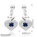 Wholesale Romantic Top Qualit Silver plated Earrings blue heart shape Zircon Geometric Earrings For Girls Lady Party Accessories TGSPE078 2 small