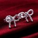 Wholesale Romantic Silver plated Sparkling BowKnot Twisted rope earrings Charm jewelry for Wome Gift TGSPE083 1 small