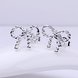 Wholesale Romantic Silver plated Sparkling BowKnot Twisted rope earrings Charm jewelry for Wome Gift TGSPE083 3 small