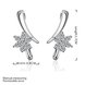 Wholesale Trendy Dainty Female White Crystal zircon Earrings Silver plated Stud Earrings For Women Cute Classic Flower Wedding Earrings TGSPE088 0 small