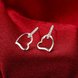 Wholesale Romantic delicate Silver plated Heart Hoop Earrings for Charm Women Wedding Party crystal zircon Fashion Jewelry TGSPE114 1 small
