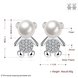 Wholesale Silver plated  Elegant Online Celebrity Ear Stud South Korea Dongdaemun Cute Little Bear Pearl Earring Simple Versatile Ear TGSPE245 0 small