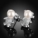 Wholesale Silver plated  Elegant Online Celebrity Ear Stud South Korea Dongdaemun Cute Little Bear Pearl Earring Simple Versatile Ear TGSPE245 1 small