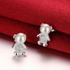 Wholesale Silver plated  Elegant Online Celebrity Ear Stud South Korea Dongdaemun Cute Little Bear Pearl Earring Simple Versatile Ear TGSPE245 2 small