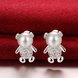 Wholesale Silver plated  Elegant Online Celebrity Ear Stud South Korea Dongdaemun Cute Little Bear Pearl Earring Simple Versatile Ear TGSPE245 4 small