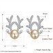 Wholesale Trendy Cute Christmas Deer ELK Animal pearl Silver plated Lady Stud Earrings Jewelry Women Promotion Gift TGSPE242 1 small