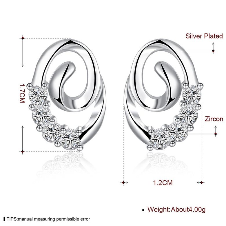 Wholesale Trendy Silver hot seller of CZ Stud Earring wreath Earring delicate Wedding Earrings For Women TGSPE006 4