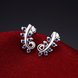 Wholesale European and American style Trendy  Silver plated Spring Leaf Clear CZ Zircon Stud Earrings for Women Jewelry TGSPE230 1 small