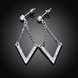 Wholesale Classic Imitation Rhodium Geometric White Crystal Dangle Earring TGGPDE188 1 small