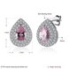 Wholesale Trendy 925 Sterling Silver Water Drop Pink CZ Clip Earring TGSLE135 0 small
