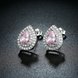 Wholesale Trendy 925 Sterling Silver Water Drop Pink CZ Clip Earring TGSLE135 2 small