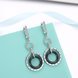 Wholesale Fashion 925 Sterling Silver Blace Round Ceramic Dangle Earring TGSLE174 3 small