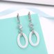 Wholesale Fashion 925 Sterling Silver White Round Ceramic Dangle Earring TGSLE189 3 small