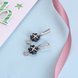 Wholesale Fashion 925 Sterling Silver Black Clover Ceramic Dangle Earring TGSLE211 2 small