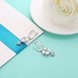 Wholesale Fashion 925 Sterling Silver White Clover Ceramic Dangle Earring TGSLE213 1 small