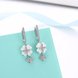 Wholesale Fashion 925 Sterling Silver White Clover Ceramic Dangle Earring TGSLE213 3 small