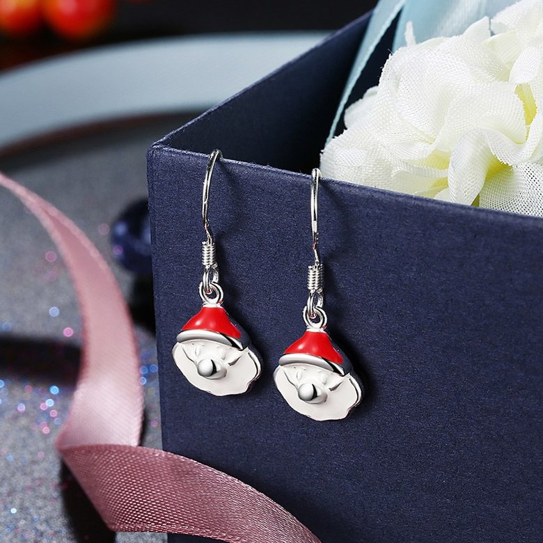 Wholesale Trendy Silver White Santa Claus Dangle EarringChristmas Gift TGSPDE348 1