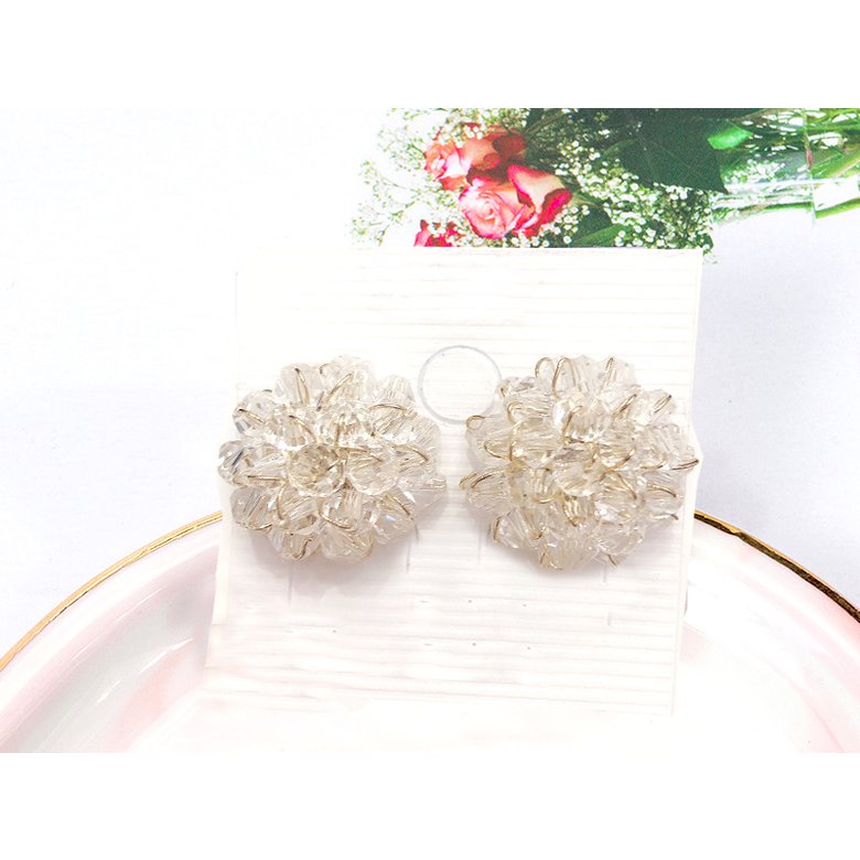 Wholesale Fashion Women Lady Elegant Clover Flower Crystal Stud Earring  summer new style earrings For Women Girl Jewelry VGE002 2