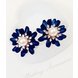 Wholesale 2020 fashion crystal rhinestone stud earrings  noble blue flowers earrings for women jewelry VGE004 1 small