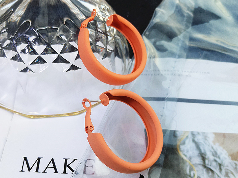 Wholesale Fashion Candy Color Sexy Big Circle Hoop Earrings For Women Green Orange  Earring Wedding Party Jewelry VGE005 5
