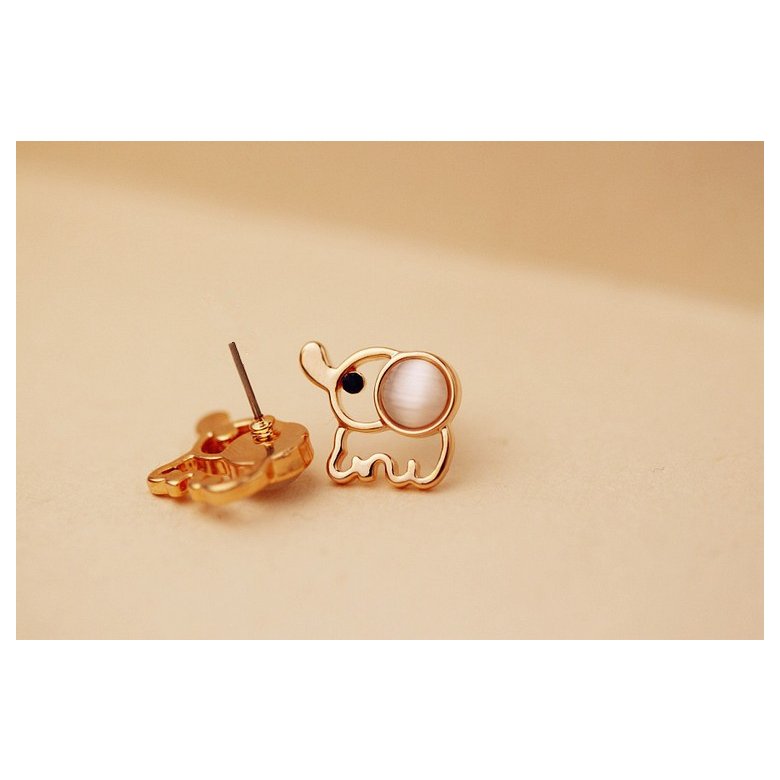 Wholesale Fashion wholesale jewelry Minimalist Elephant Earrings Simple Cute Animal Ear Studs VGE008 2