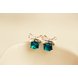 Wholesale 2020 New jewelry fashion Gold Color Bowknot Cube Crystal Earring Square bow Earrings for Women Pretty gift VGE011 2 small