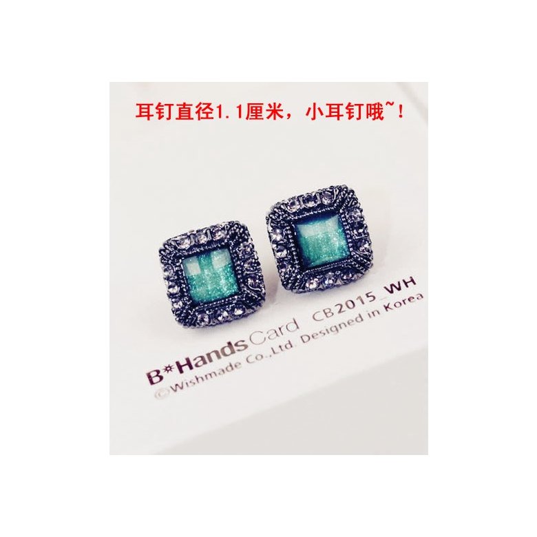 Wholesale 2020 New fashion jewelry  Square Diamond Stud Earrings For Women Fine Jewelry VGE012 0