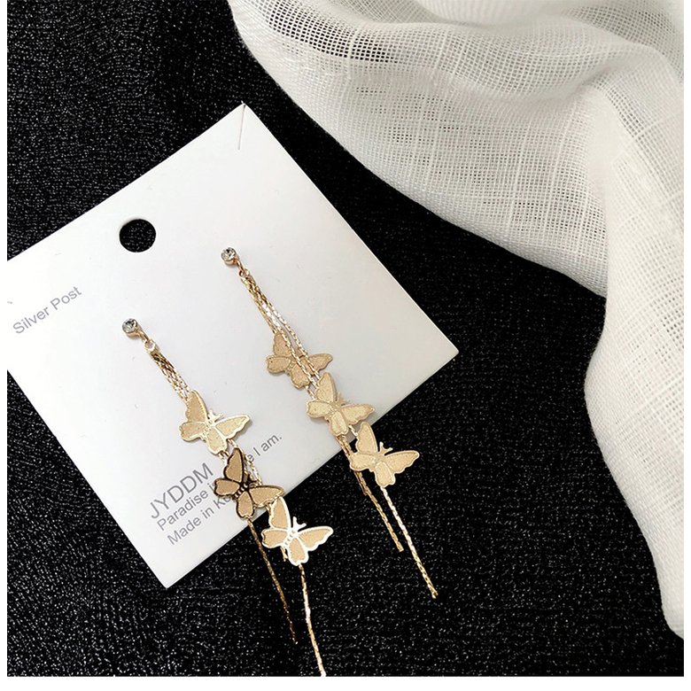 Wholesale Korean Temperament Elegant Long Tassel Earrings Cute Flying Butterfly Pendant Earrings Fashion Wild Female Jewelry Gift For Girl VGE013 0