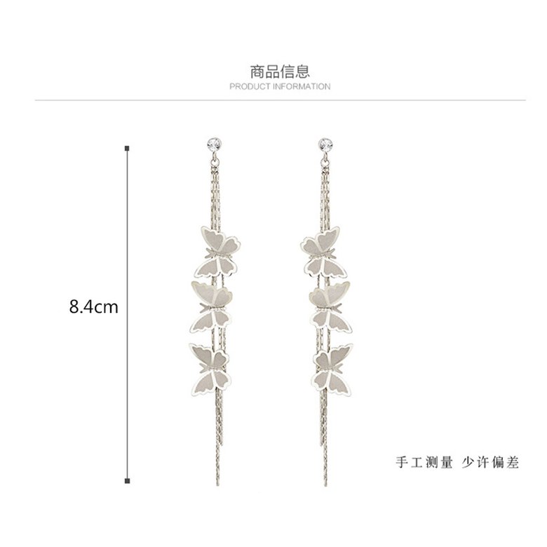 Wholesale Korean Temperament Elegant Long Tassel Earrings Cute Flying Butterfly Pendant Earrings Fashion Wild Female Jewelry Gift For Girl VGE013 2