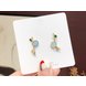 Wholesale Korean Style  Green Leaves Earrings  For Women Fashion Stylish Sweet Cute Stud Earrings Jewelry VGE017 3 small