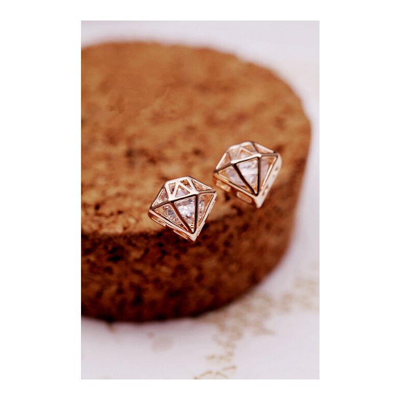 Wholesale Fashion wholesale Jewelry Crown Women Classic Shining Zircon Small Stud Earrings Gold Color Ears Stud VGE023 3