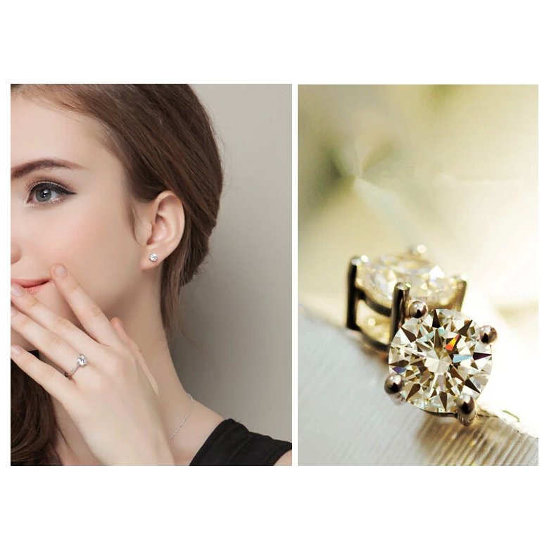 Wholesale Classical Popular Style Stud Earrings for Women High Quality Clear White Zircon Stone Luxury earrings VGE024 4