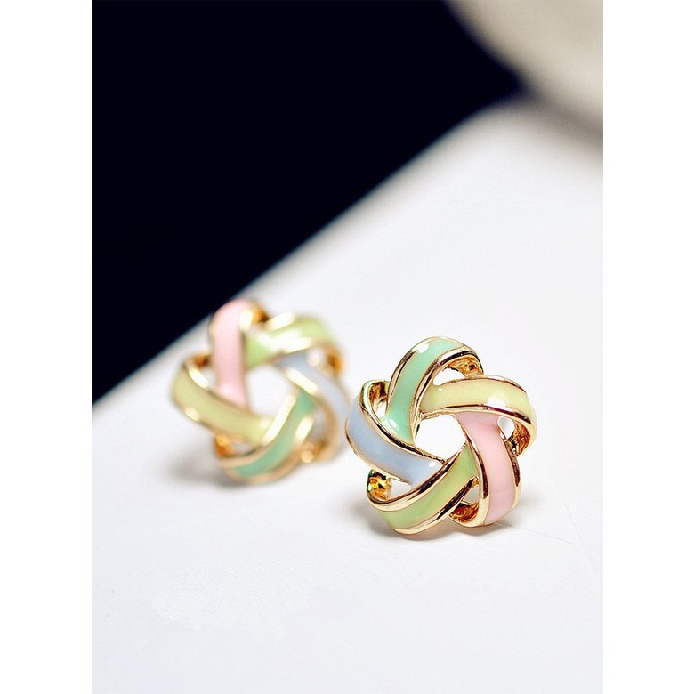 Wholesale Simple Trendy Gold Color Geometric wreath Earrings For Women Lady Fashion Large Hollow earrings Jewelry VGE025 0