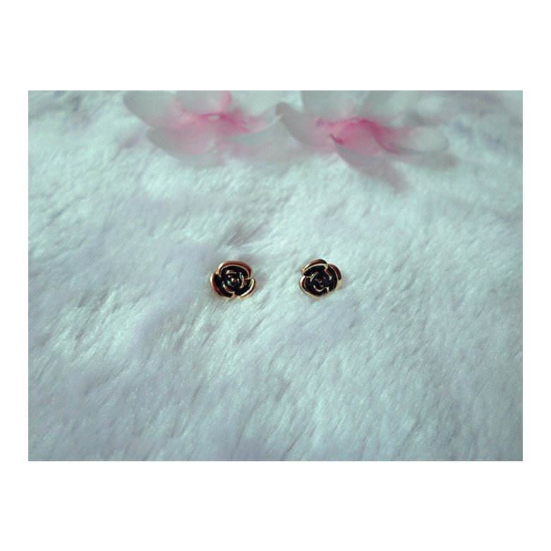 Wholesale KISSWIFE 2020 New Elegant wholesale jewelry black rose Flower Ladies Gold Earrings VGE026 0