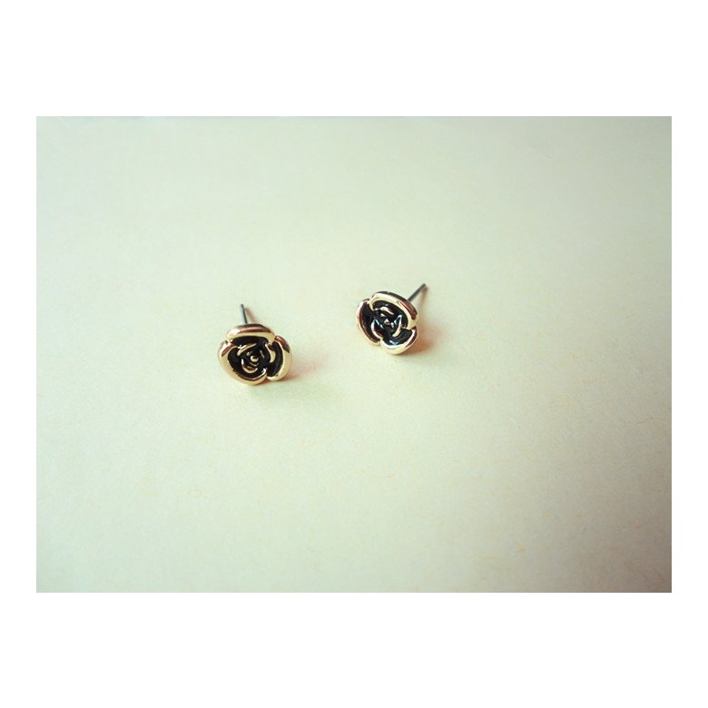 Wholesale KISSWIFE 2020 New Elegant wholesale jewelry black rose Flower Ladies Gold Earrings VGE026 1