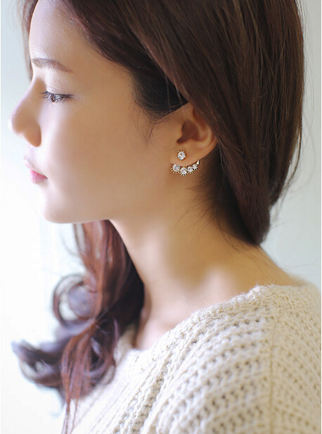 Wholesale 2020 New fashion jewelry for Women Pretty gift Asymmetrical Pearl Drop Earrings VGE028 3
