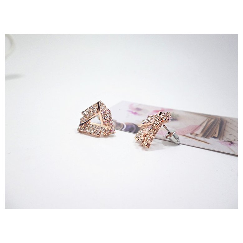 Wholesale  Euro-American Fashion Simple Exaggerated Earrings with Personalized Triangular Diamond Earrings VGE035 0