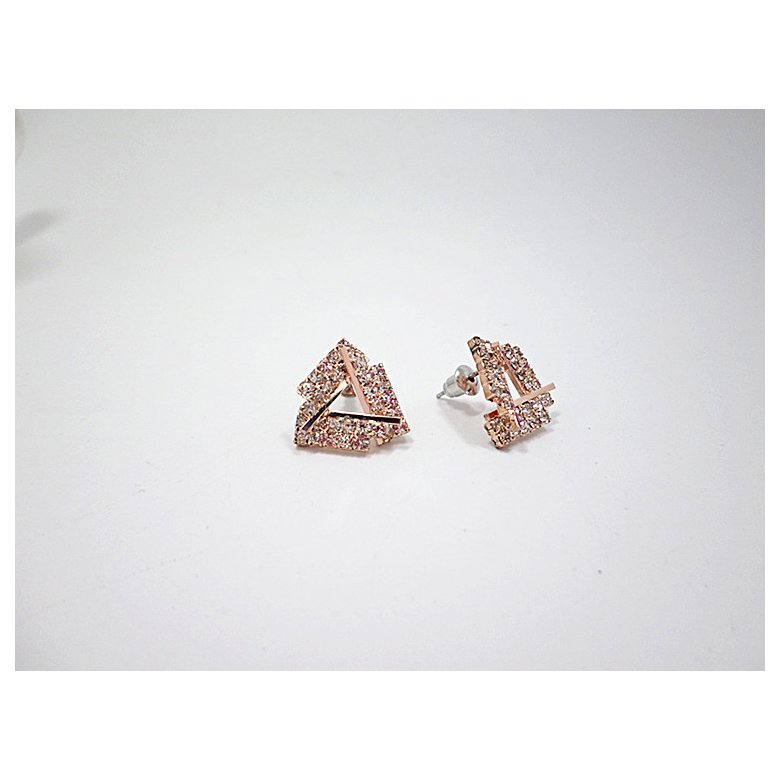 Wholesale  Euro-American Fashion Simple Exaggerated Earrings with Personalized Triangular Diamond Earrings VGE035 3