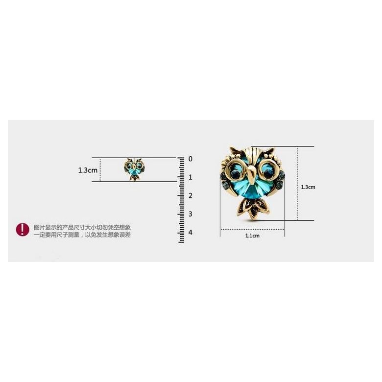 Wholesale Jewelry Crystal Owl Stud Earrings For Women Vintage Gold Color Animal Statement Earrings VGE036 1