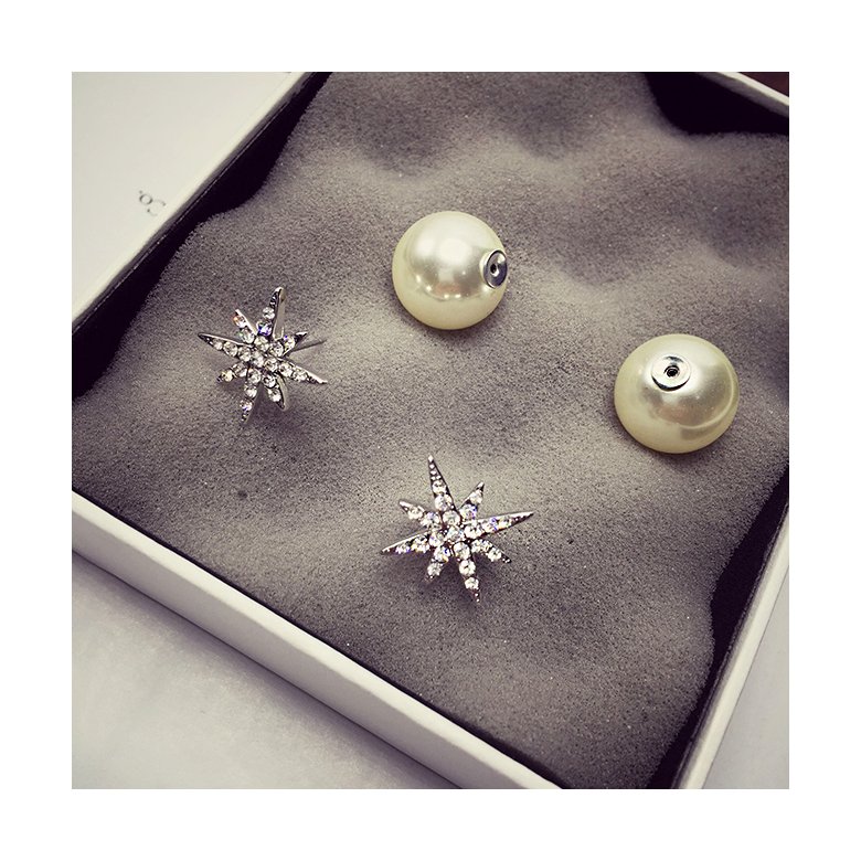 Wholesale New Fashion Simple Star Round Ball Pearl Stud Earrings For Women Wedding Jewelry Bridal Engagement Earrings Gifts VGE040 1