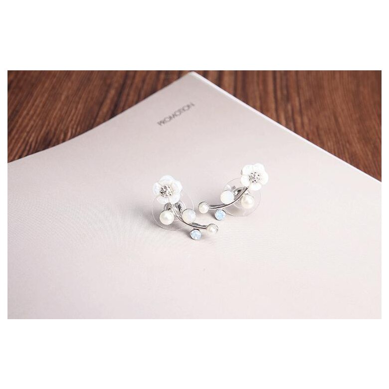 Wholesale New  Elegant Shell Pearl Flower Drop Earrings For Women Fashion Crystal Girls Jewelry  VGE043 0