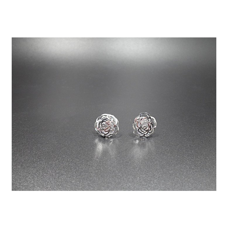 Wholesale New Arrival Jewelry hollowed-out  Flower Zircon Crystal Stud Earrings for Women Girl VGE047 4