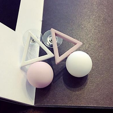 Wholesale Ball Triangle Different Candy Color Earrings For Women Engagement Stud Earrings  Luxury Jewelry VGE048 2