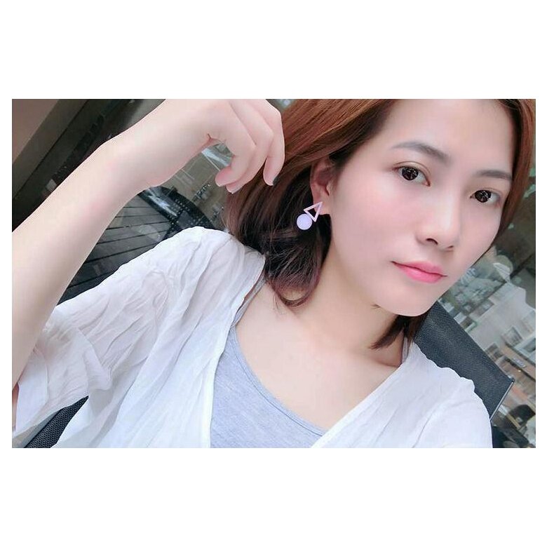 Wholesale Ball Triangle Different Candy Color Earrings For Women Engagement Stud Earrings  Luxury Jewelry VGE048 4