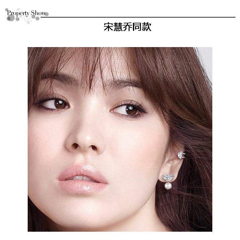 Wholesale Jewelry New Brand Design crystal Pearl Stud Earrings For Women New Accessories VGE049 1