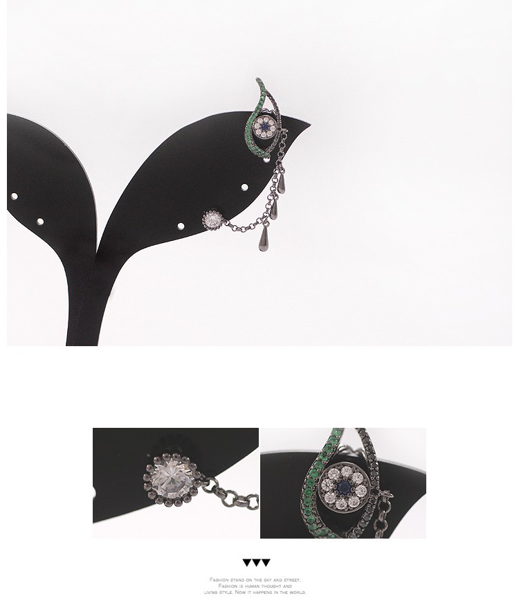 Wholesale Cute Eye Stud Earrings Set Luxury Brand Design  Crystal Eye Sets Earrings For Women Fashion Jewellery VGE050 2