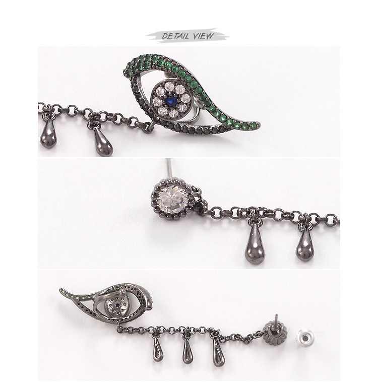 Wholesale Cute Eye Stud Earrings Set Luxury Brand Design  Crystal Eye Sets Earrings For Women Fashion Jewellery VGE050 3
