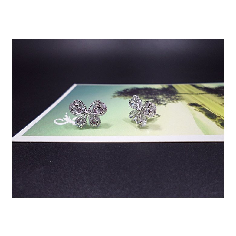 Wholesale Classic  Flower Zircon Stud Earrings  Crystal Ear Stud Earrings Fashion Jewelry VGE051 4