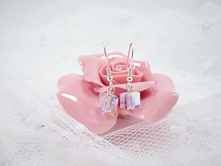 Wholesale Crystal Glass Drop Earrings For Women Girls  Dangle Hanging Earring Fashion Wedding Ear Jewelry VGE053 1